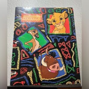 1994 Disney Cartoon Simba Lion King & Beauty & Beast Folder Impact Inc